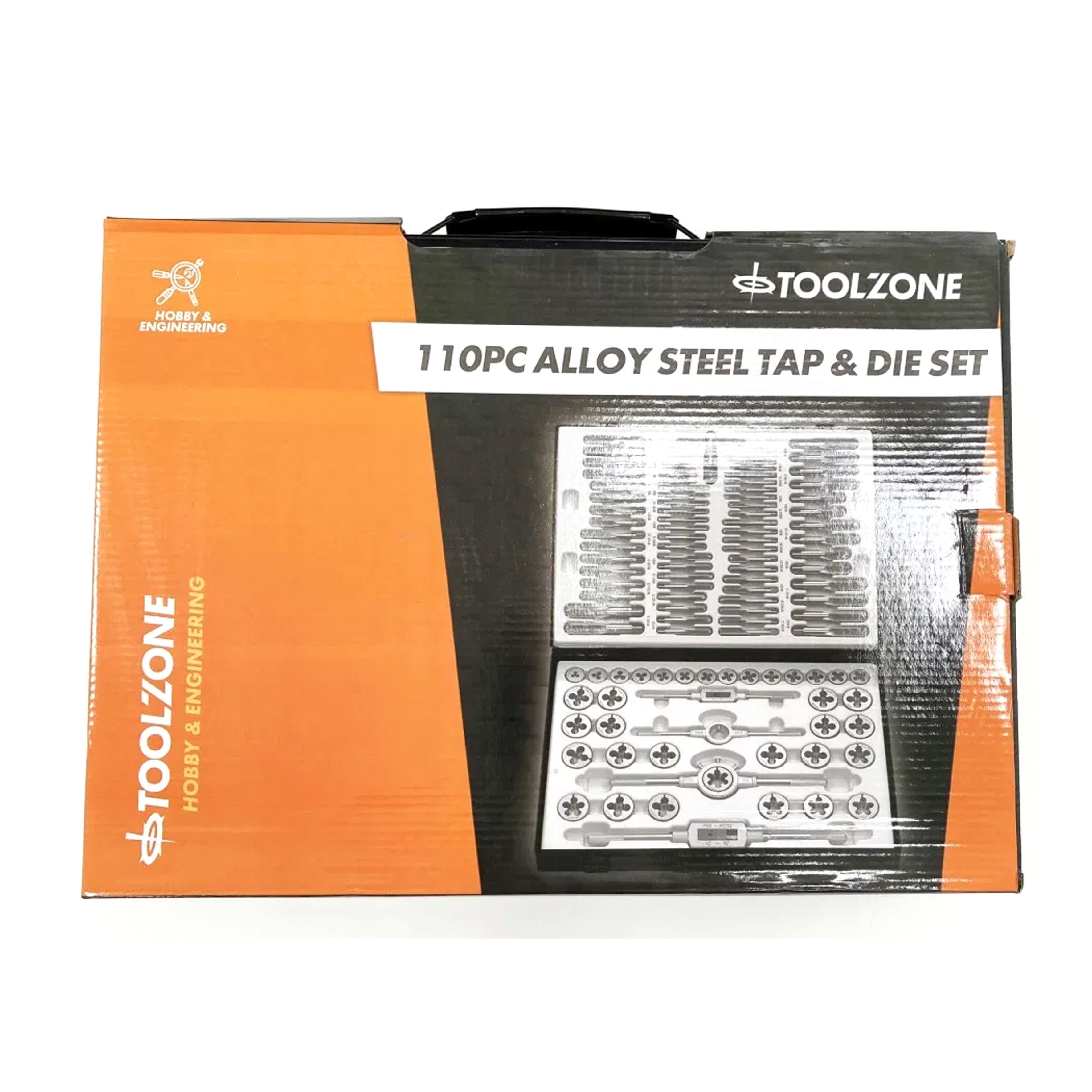 TAP AND DIE SET 110 PIECE ALLOY STEEL WITH WRENCHES - TOOLZONE KDPTP096 thumbnail 2