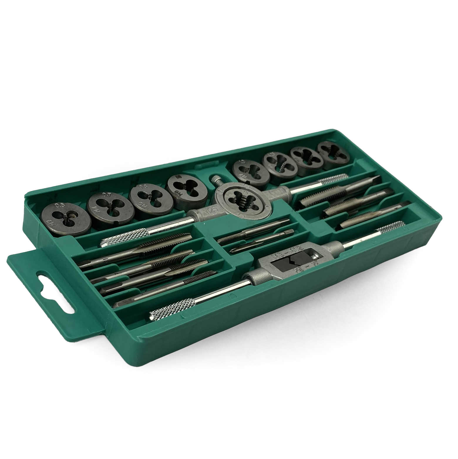TAP AND DIE SET 20 PIECE CARBON STEEL METRIC M3-M12 - TOOLZONE KDPTP101 thumbnail 3