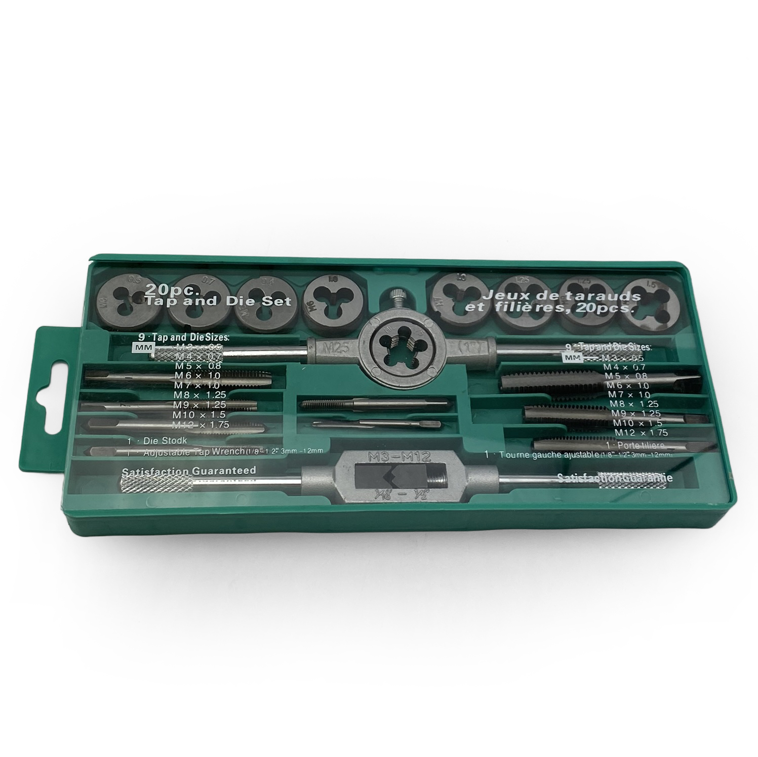 TAP AND DIE SET 20 PIECE CARBON STEEL METRIC M3-M12 - TOOLZONE KDPTP101 thumbnail 4