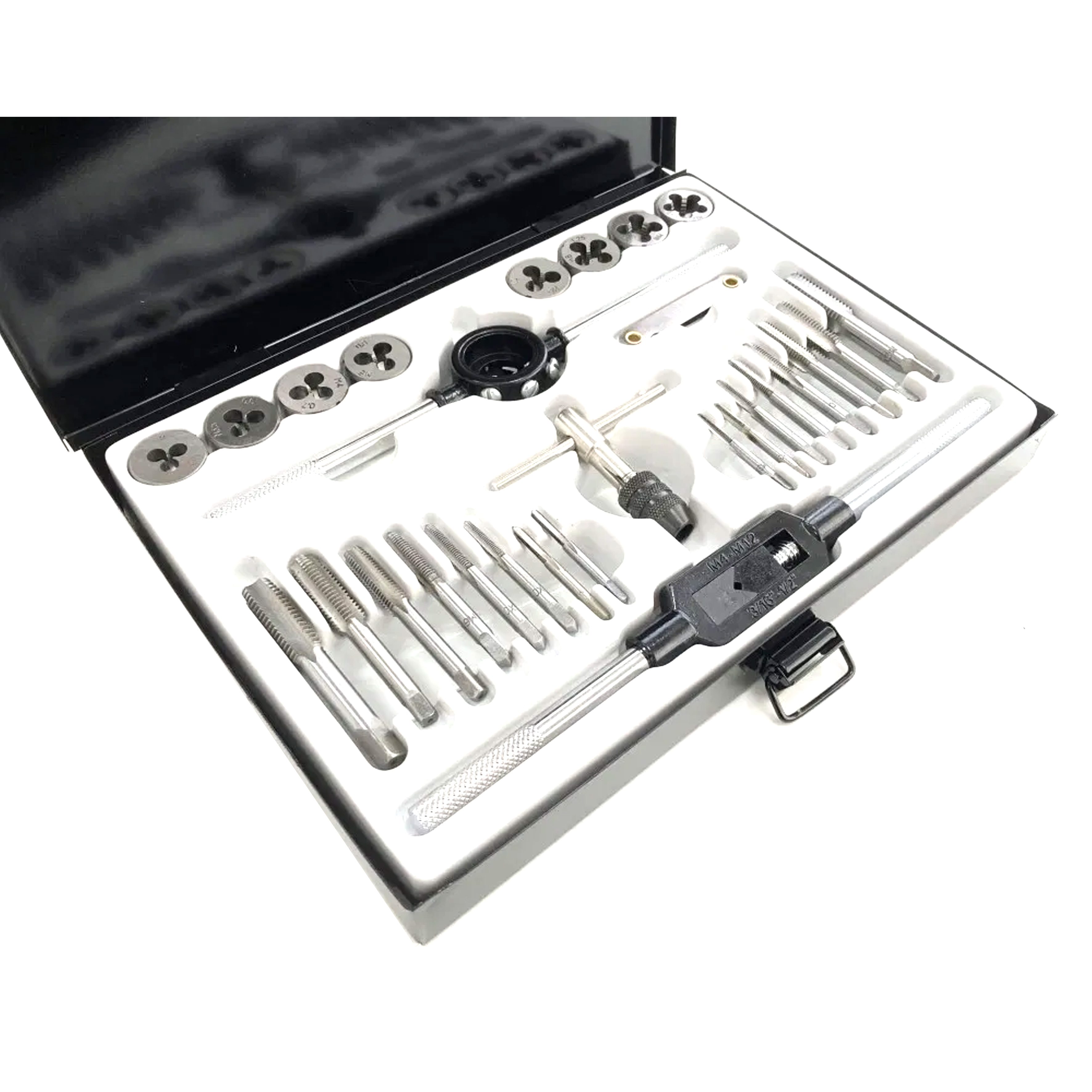 TAP AND DIE SET METRIC 28 PIECE ALLOY STEEL WITH WRENCHES - TOOLZONE KDPTP099 thumbnail 3