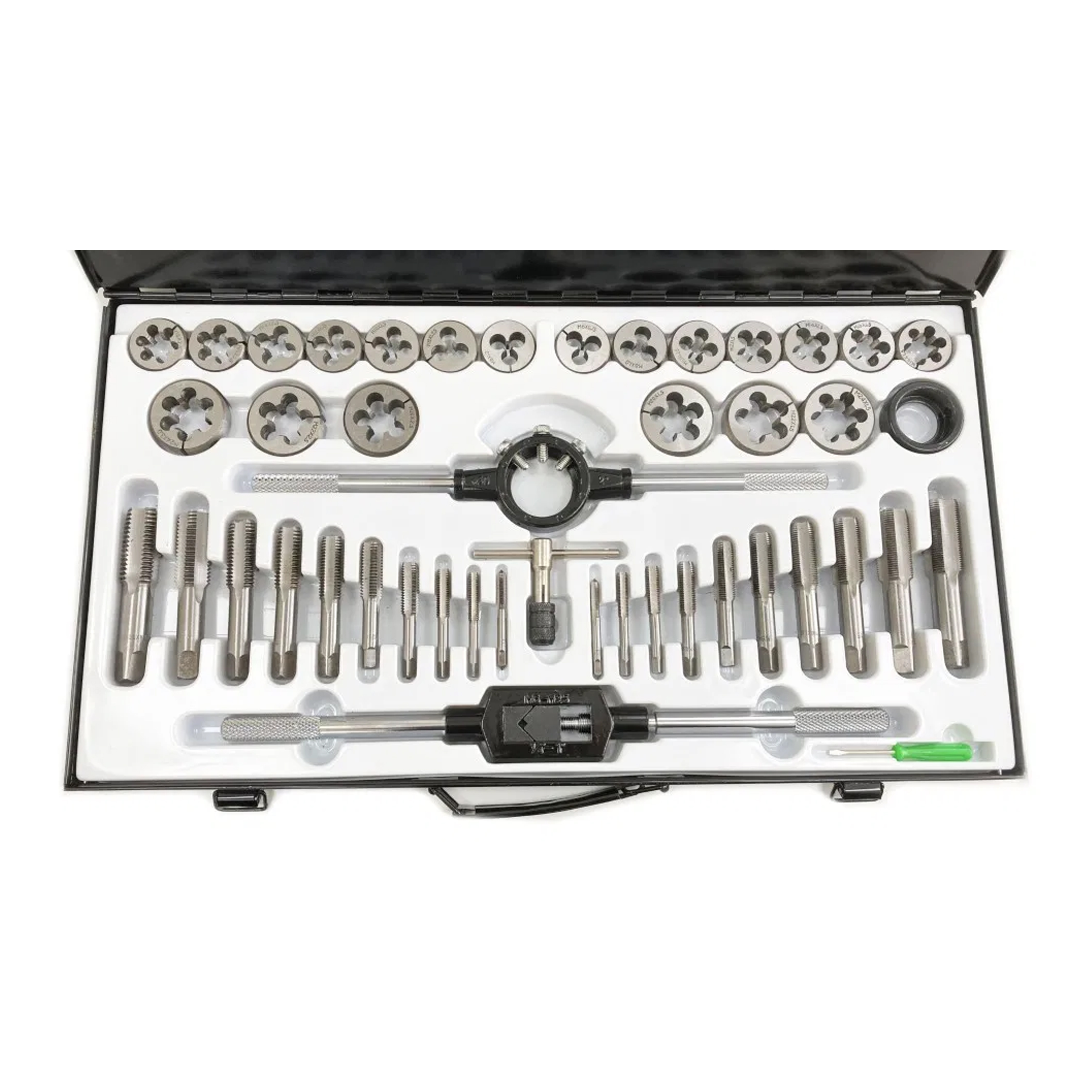 TAP AND DIE SET METRIC 45 PIECE LARGE TUNGSTEN ALLOY STEEL - TOOLZONE KDPTP106 thumbnail 2
