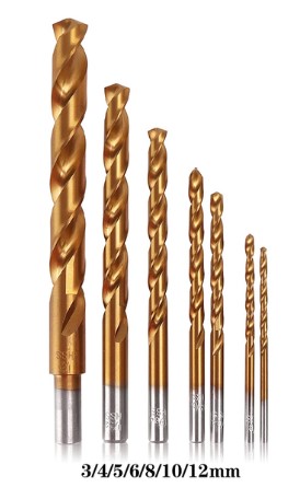 Titanium Twist Drill Bit Set 3.0-12mm 7PCS image 1