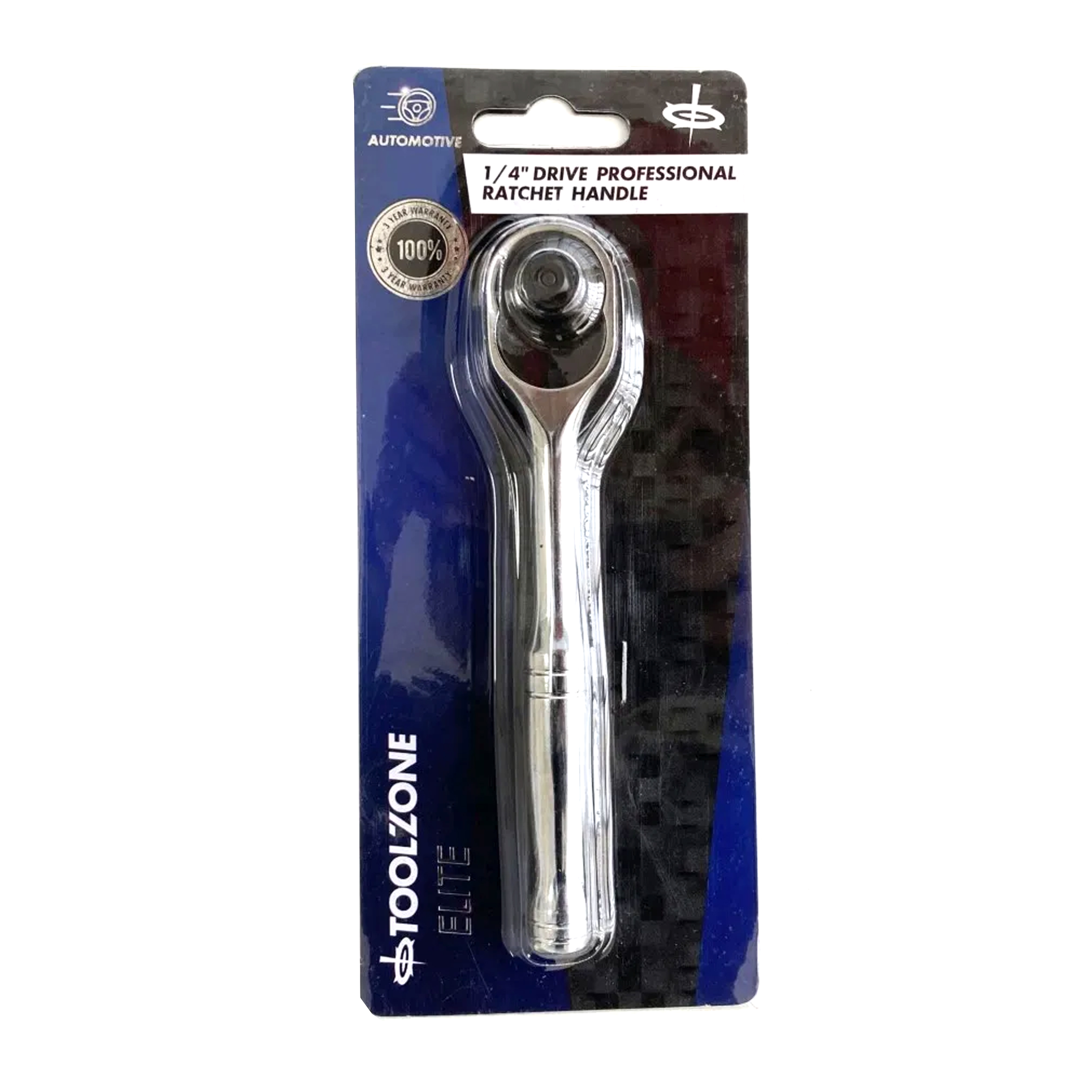 RATCHET HANDLE 1/4 DRIVE PROFESSIONAL POLISHED 150mm CRV QUICK RELEASE - TOOLZONE KDPSS052 thumbnail 3