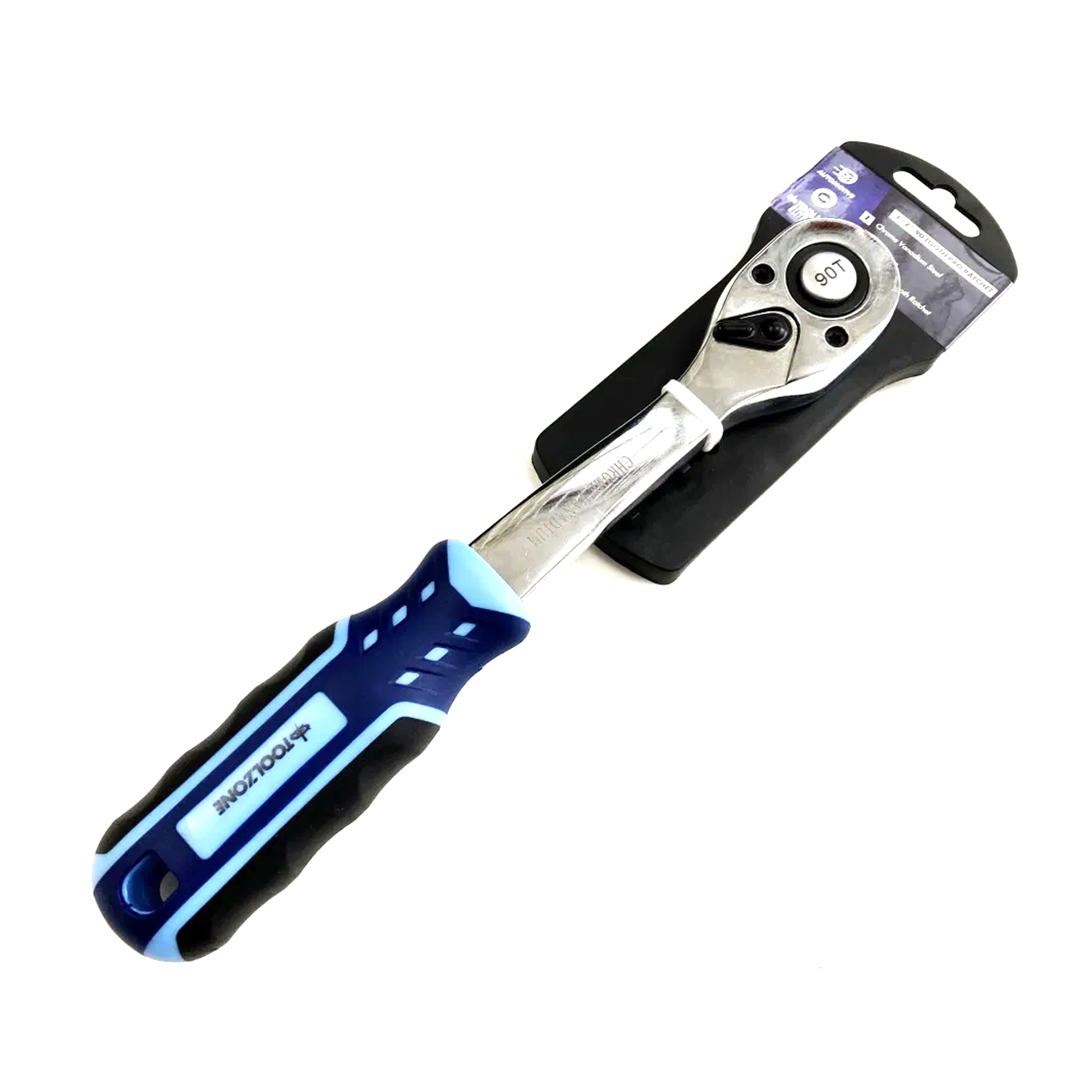 RATCHET HANDLE 1/2 DRIVE 90 TEETH 3 COLOUR CRV - TOOLZONE KDPSS232 thumbnail 3