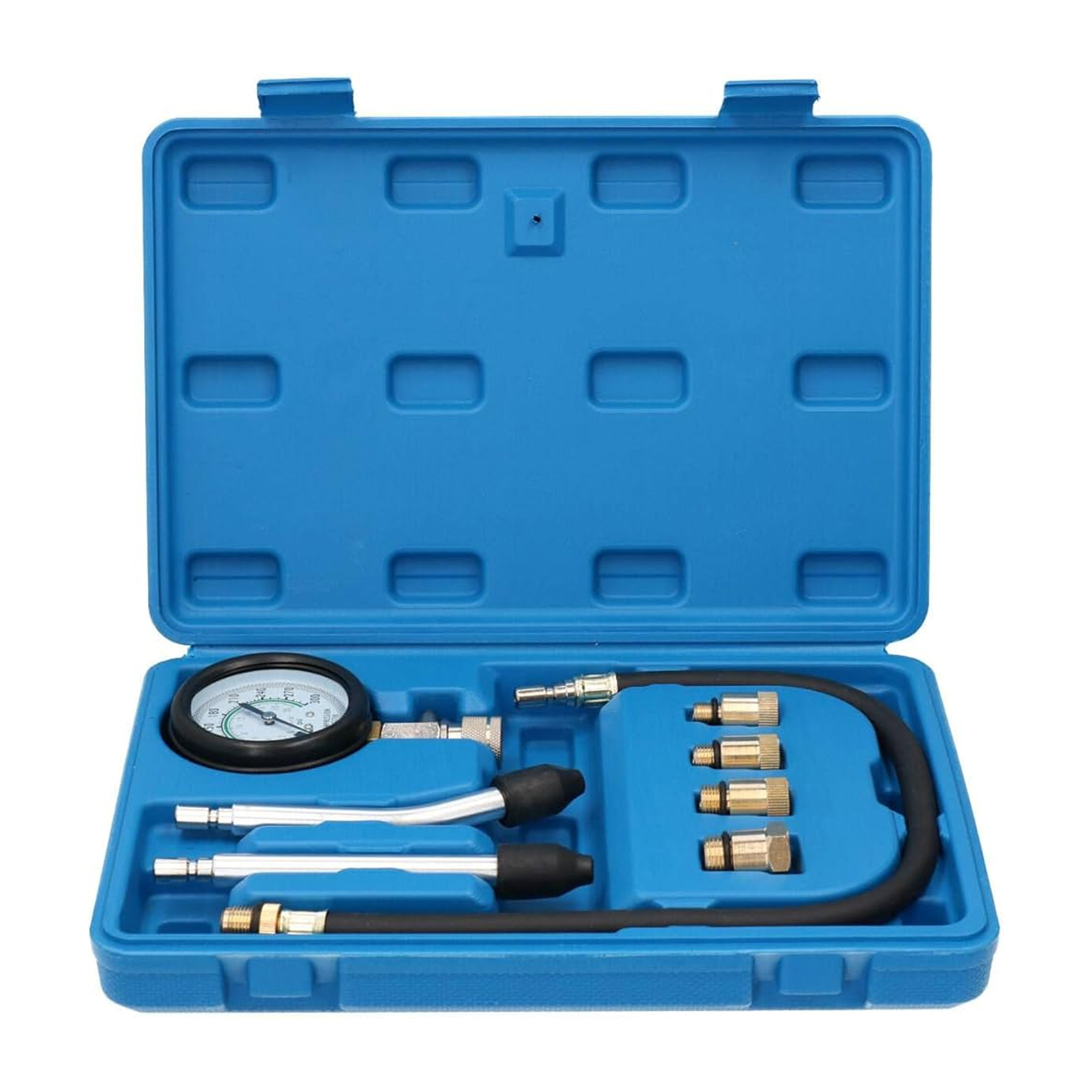 PETROL COMPRESSION TEST KIT 8pc 63mm GAUGE UP TO 300 psi - TOOLZONE KDPAU343 thumbnail 2
