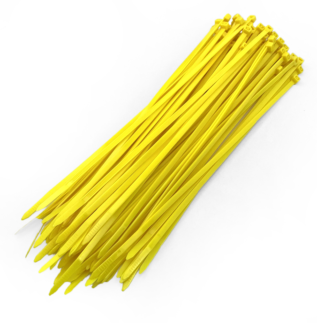 NYLON CABLE ZIP TIES - YELLOW, 300mm x 4.8mm - PACK OF 100