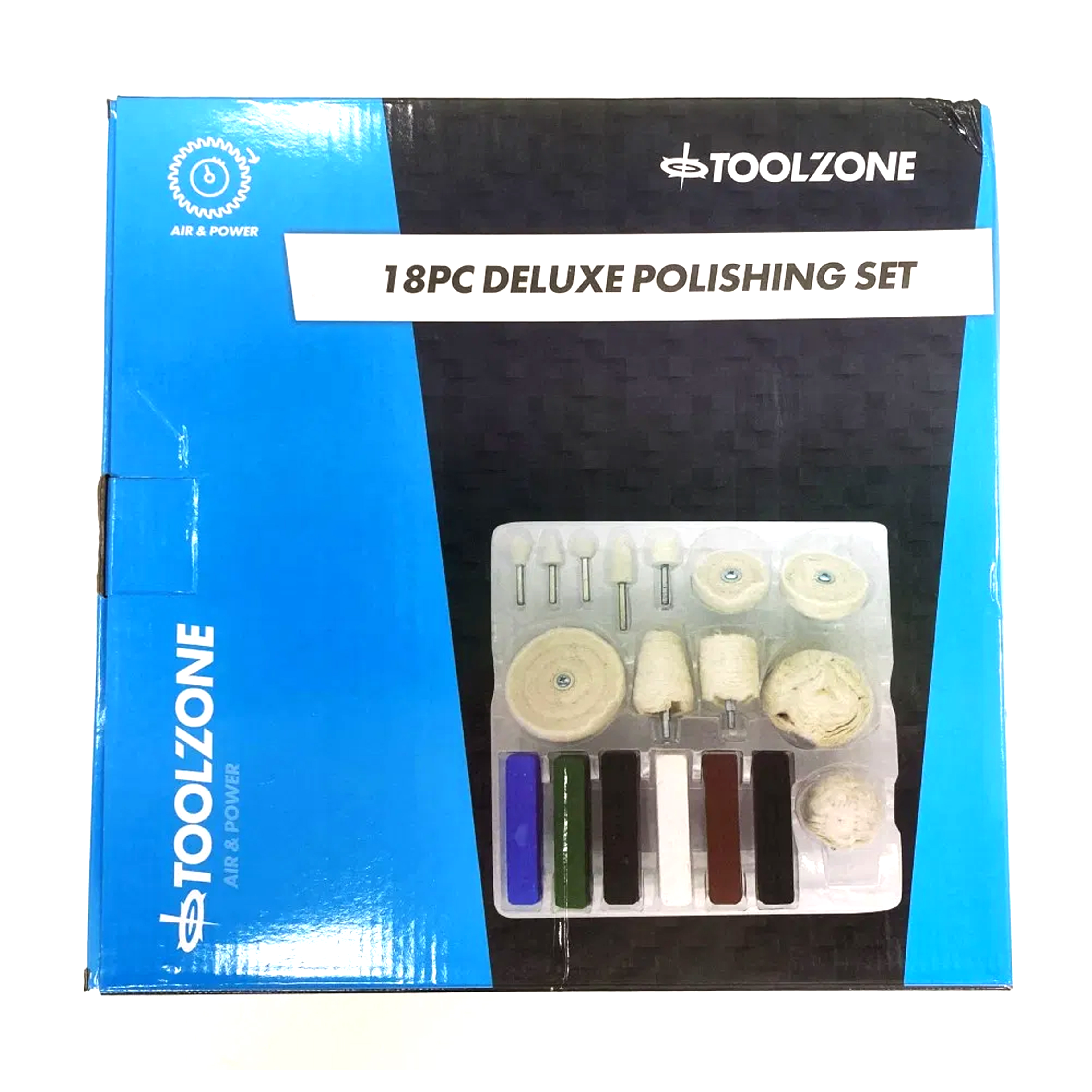 POLISHING KIT 18PC WITH 6 COMPOUNDS FELT BOBS BUFFS AND WHEELS - TOOLZONE KDPPW163 thumbnail 3