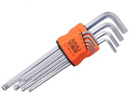 BALL END ALLEN KEY SET 9 PCS HEX KEY METRIC LONG ARM CRV STEEL image 1