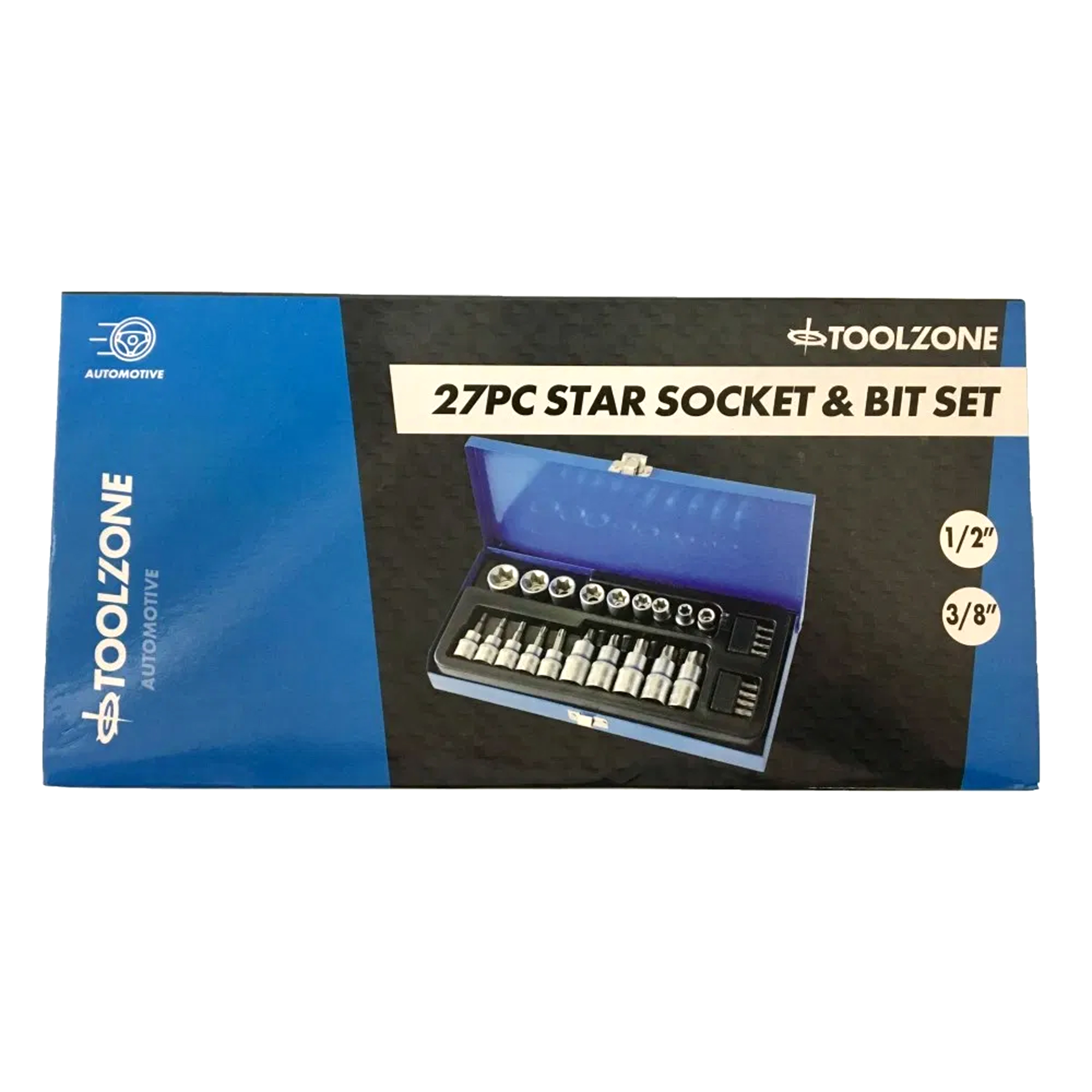 STAR BITS AND E SOCKET SET 27PC 3/8 1/2 - TOOLZONE KDPSD128 thumbnail 3