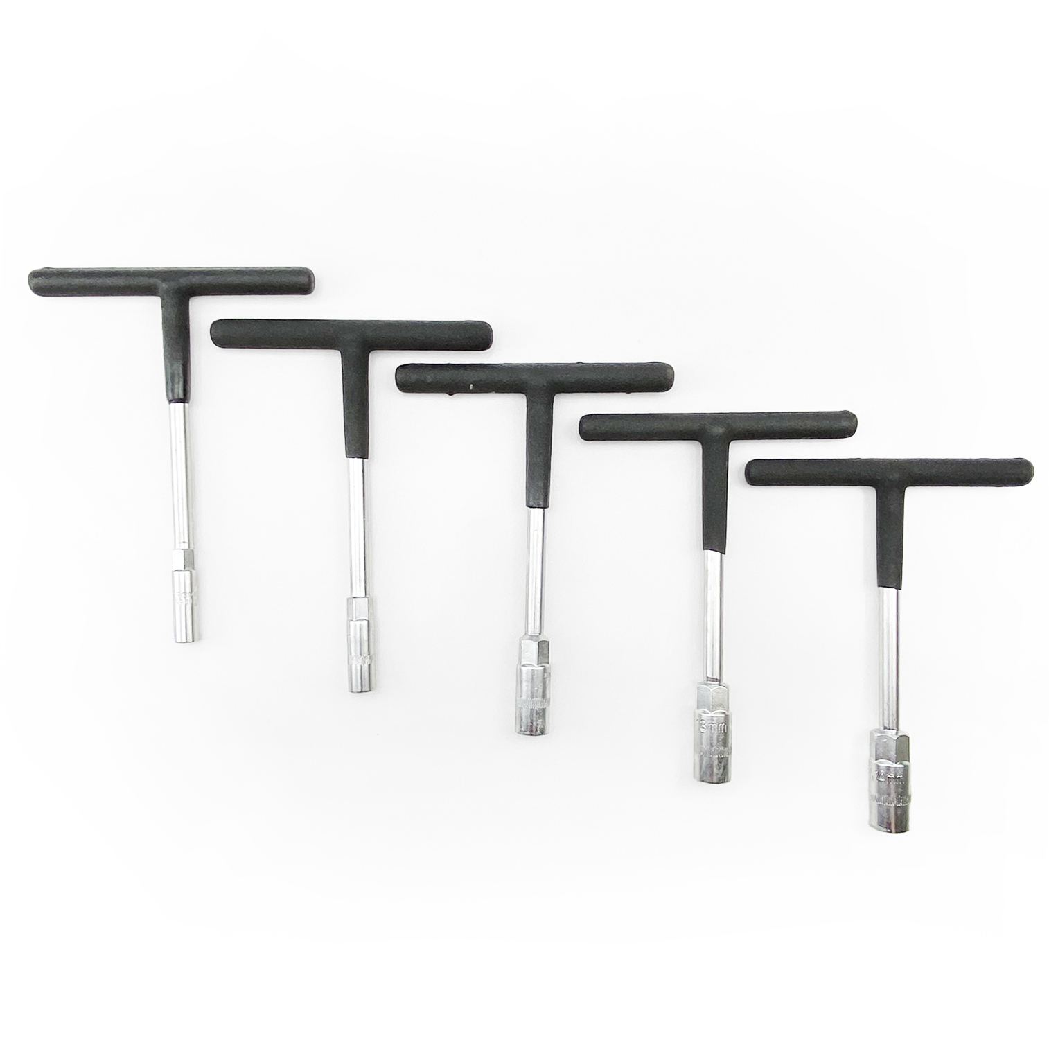 SHORT RUBBER COATED T-HANDLE SET OF 5 SOCKETS 8mm - 14mm