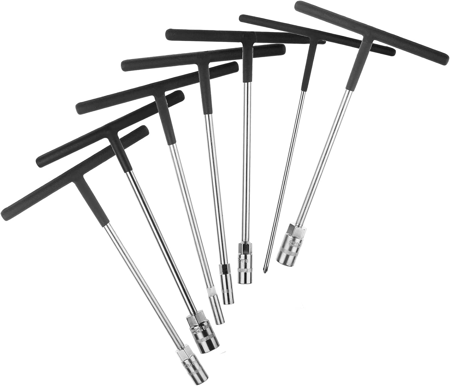 RUBBER COATED T-HANDLE SET OF 7 SOCKETS image 1