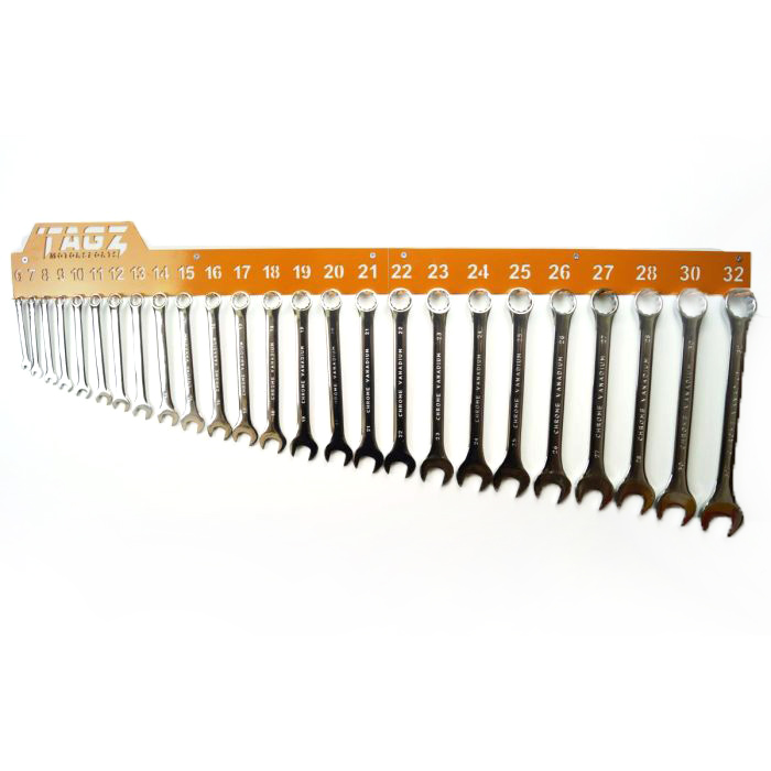 TAGZ SPANNER RACK ORANGE, SUIT 25 SPANNERS 6mm-32mm, SPANNER ORGANISER thumbnail 2