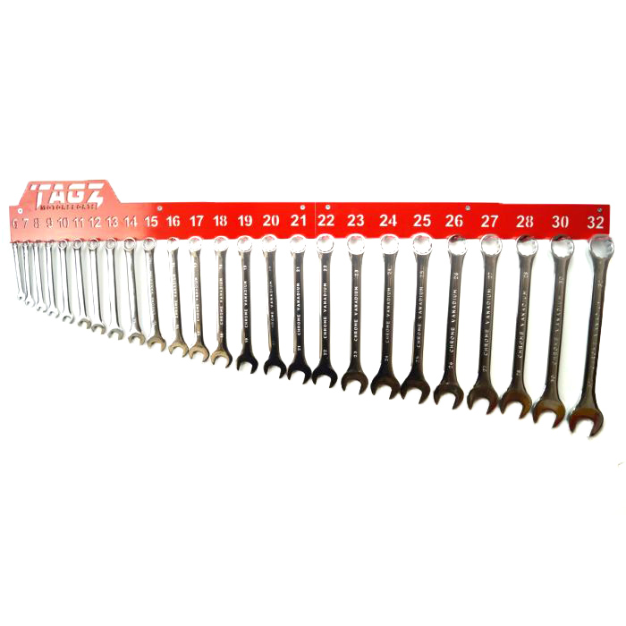 TAGZ SPANNER RACK RED, SUIT 25 SPANNERS 6mm-32mm, SPANNER ORGANISER thumbnail 2