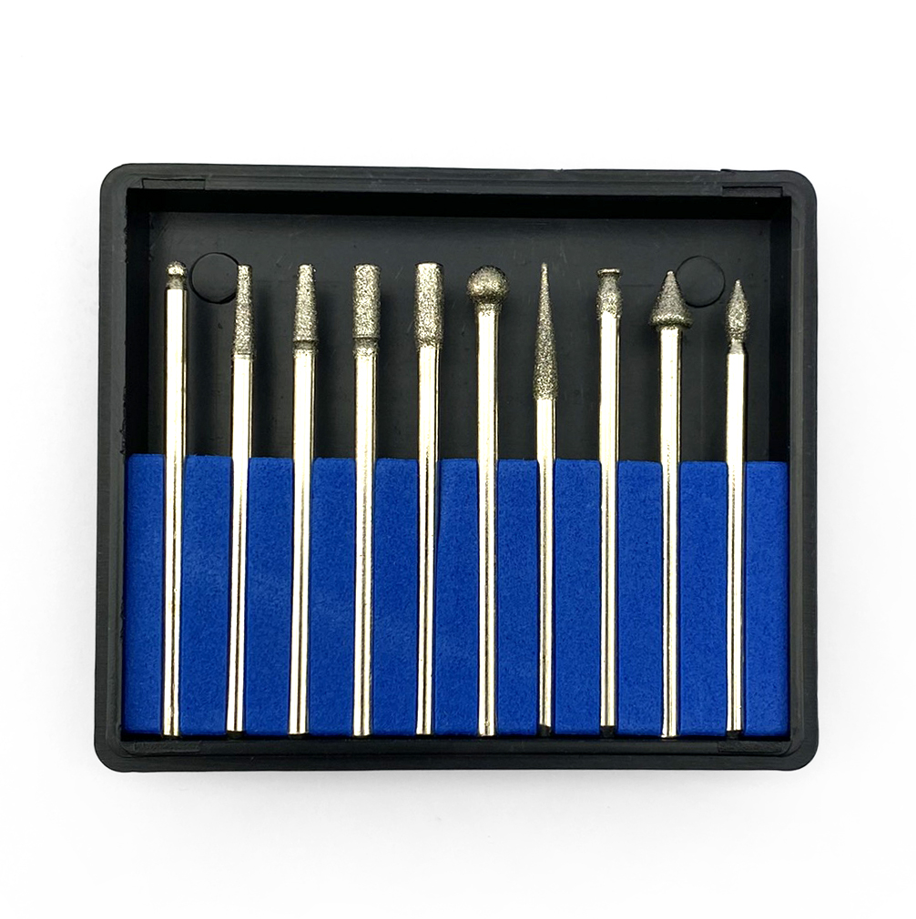 DEBURRING AND ENGRAVING SET 10pc 50GRIT DIAMOND 2.35mm SHANK - TOOLZONE KDPHB264 thumbnail 3