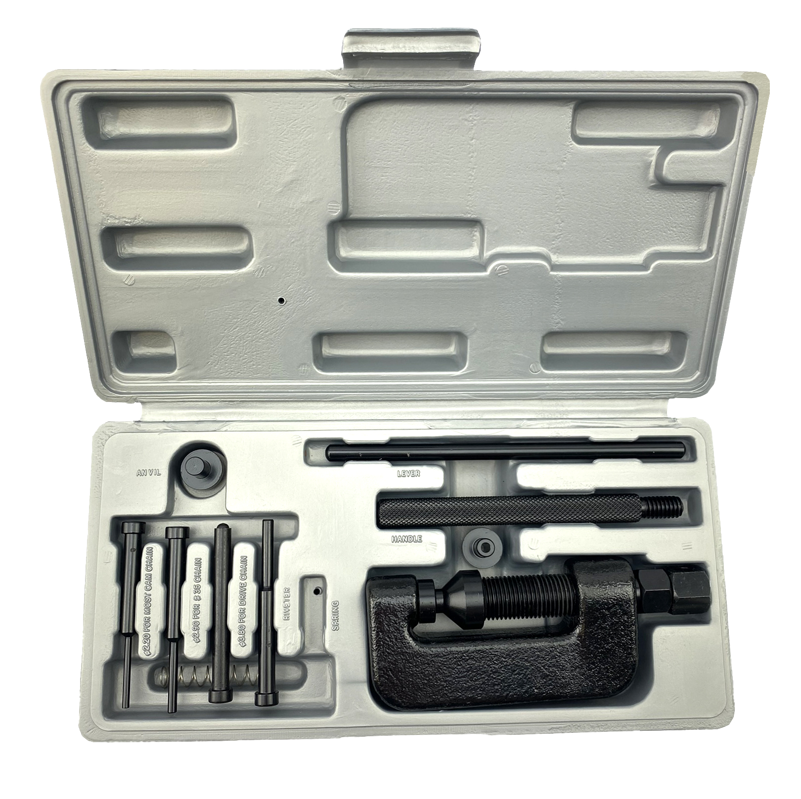 CHAIN BREAKER & RIVETING TOOL KIT 35-630 PITCH 2.2mm 2.9mm 3.8mm PINS
