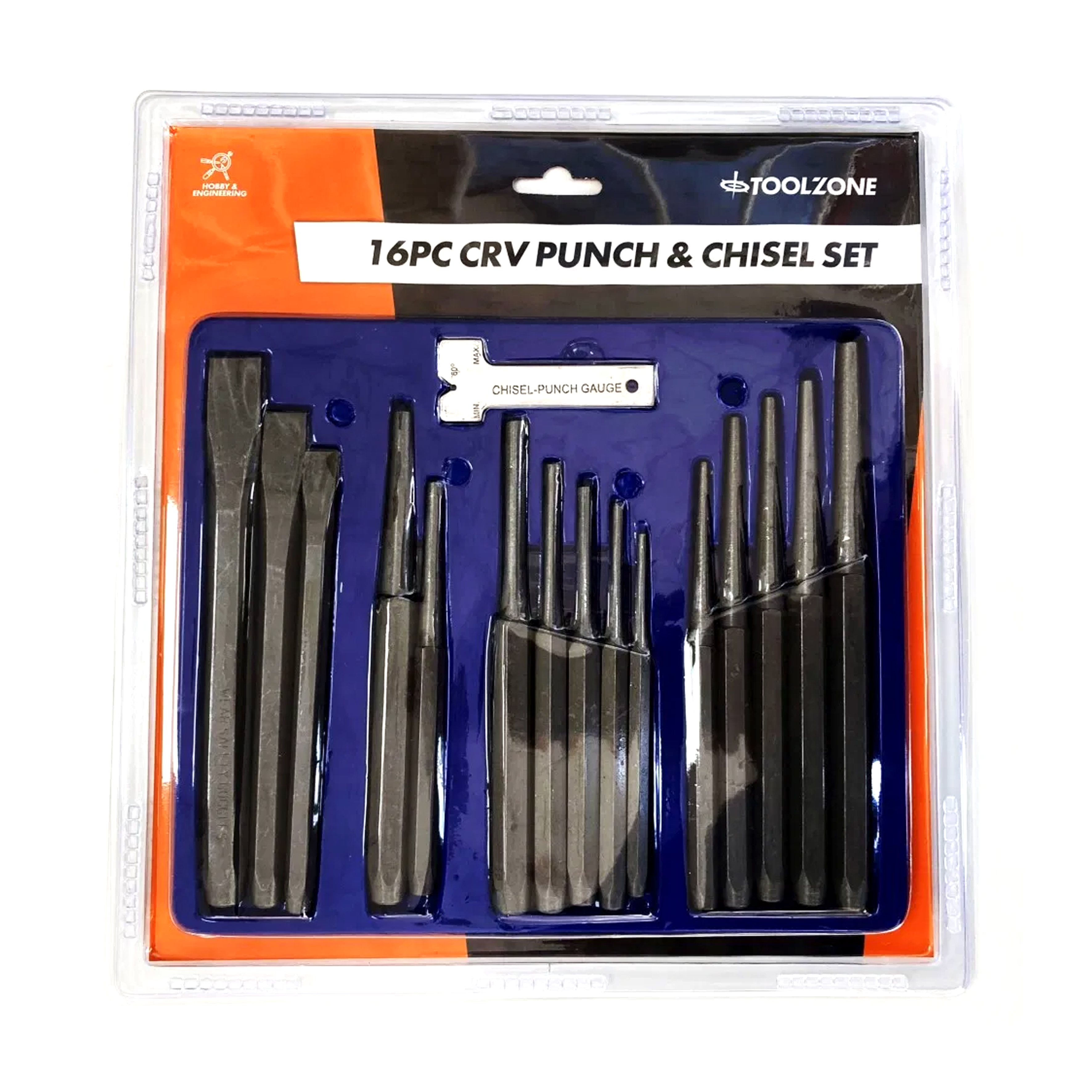 PUNCH AND CHISEL SET 16PC CRV 6150 TEMPERED - TOOLZONE KDPPN004 thumbnail 2