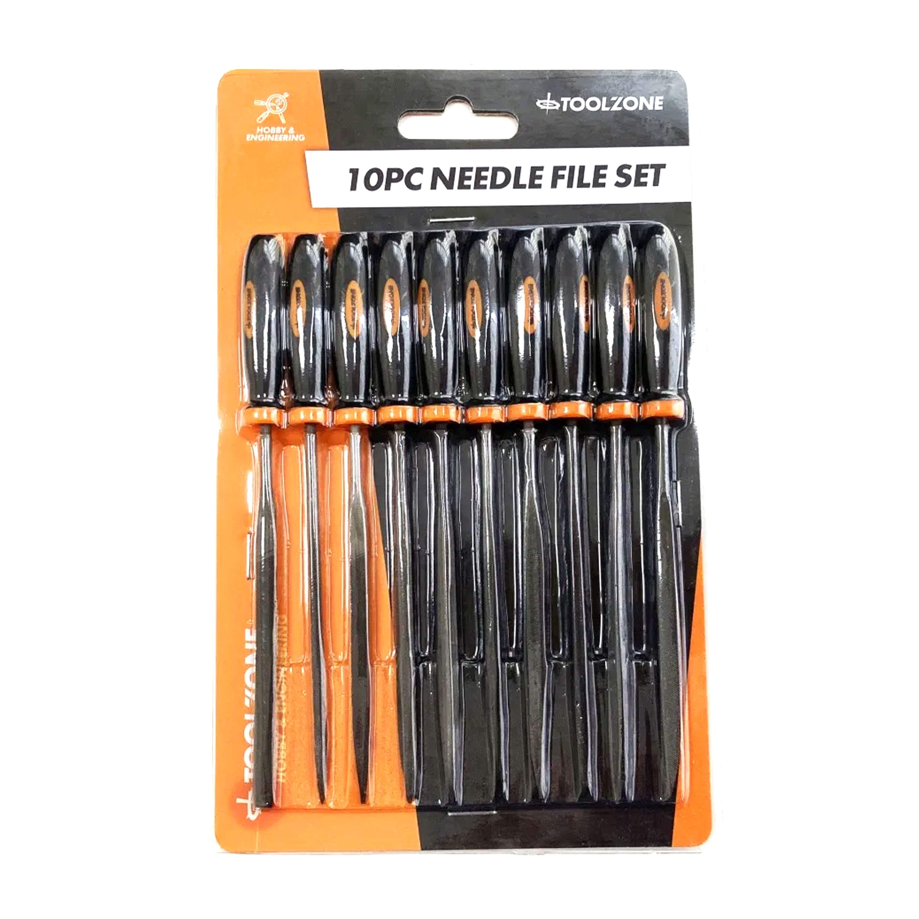 NEEDLE FILE SET 10PC BEARING STEEL VARIOUS SHAPES WITH POUCH - TOOLZONE KDPWW084 thumbnail 2