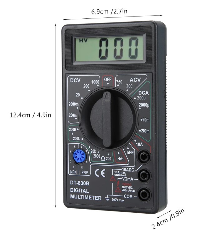 MULTIMETER TESTER DIGITAL MULTIFUNCTIONAL PORTABLE LCD DIGITAL Amp Volt Ohm thumbnail 2