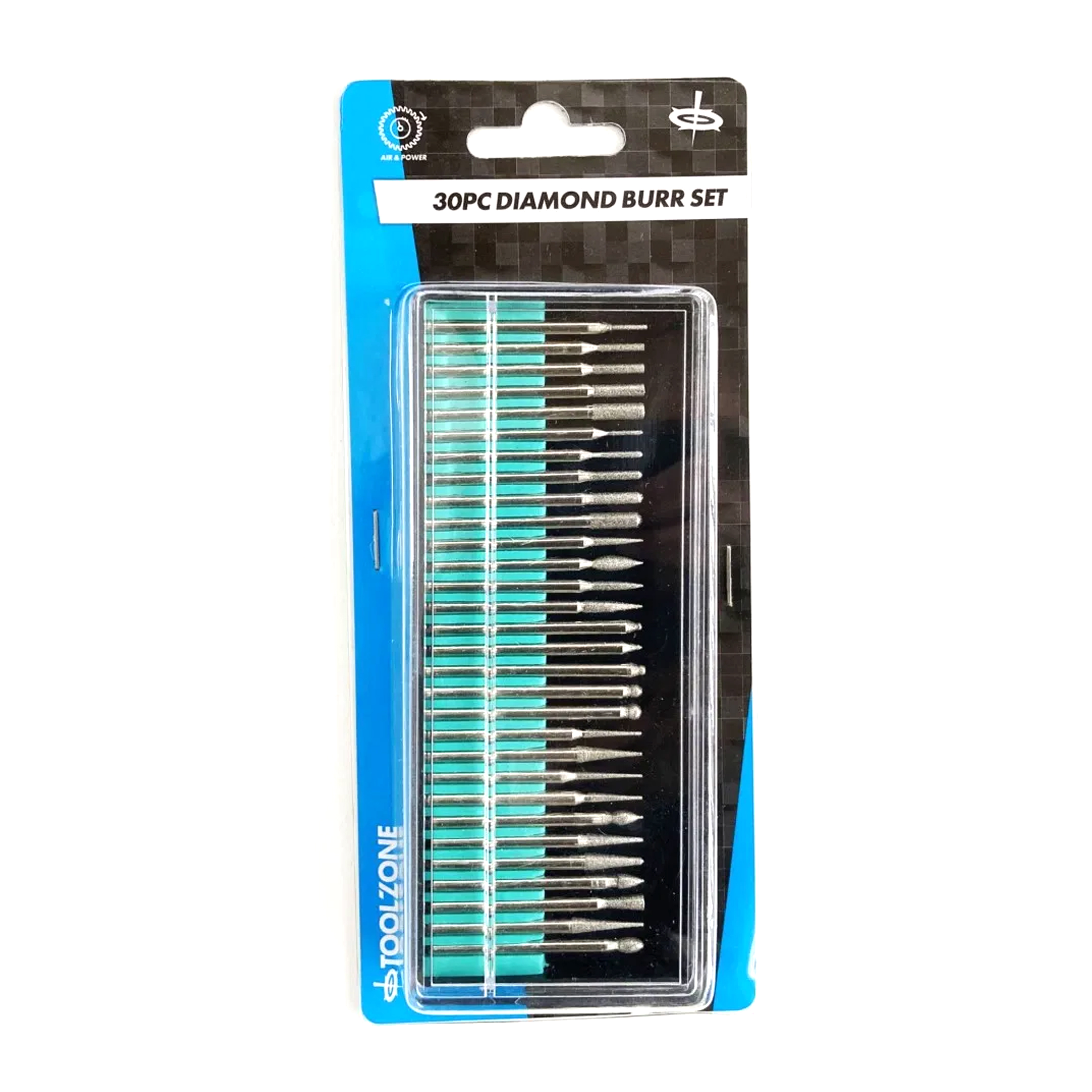 DEBURRING AND ENGRAVING SET 30pc 150GRIT DIAMOND 3.17mm SHANK 40-50mm LENGTH - TOOLZONE KDPHB265 thumbnail 3