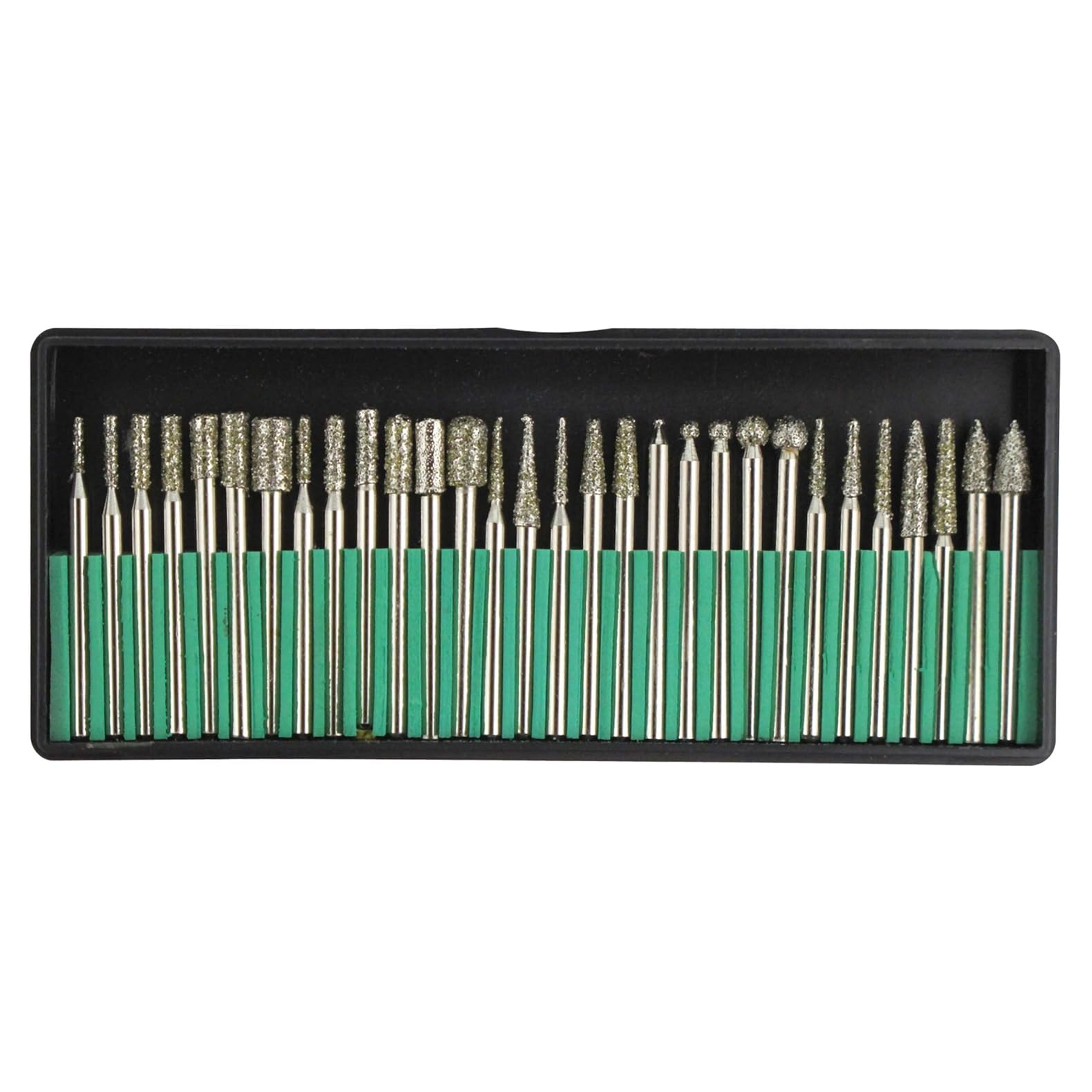 DEBURRING AND ENGRAVING SET 30pc 150GRIT DIAMOND 3.17mm SHANK 40-50mm LENGTH - TOOLZONE KDPHB265 thumbnail 2