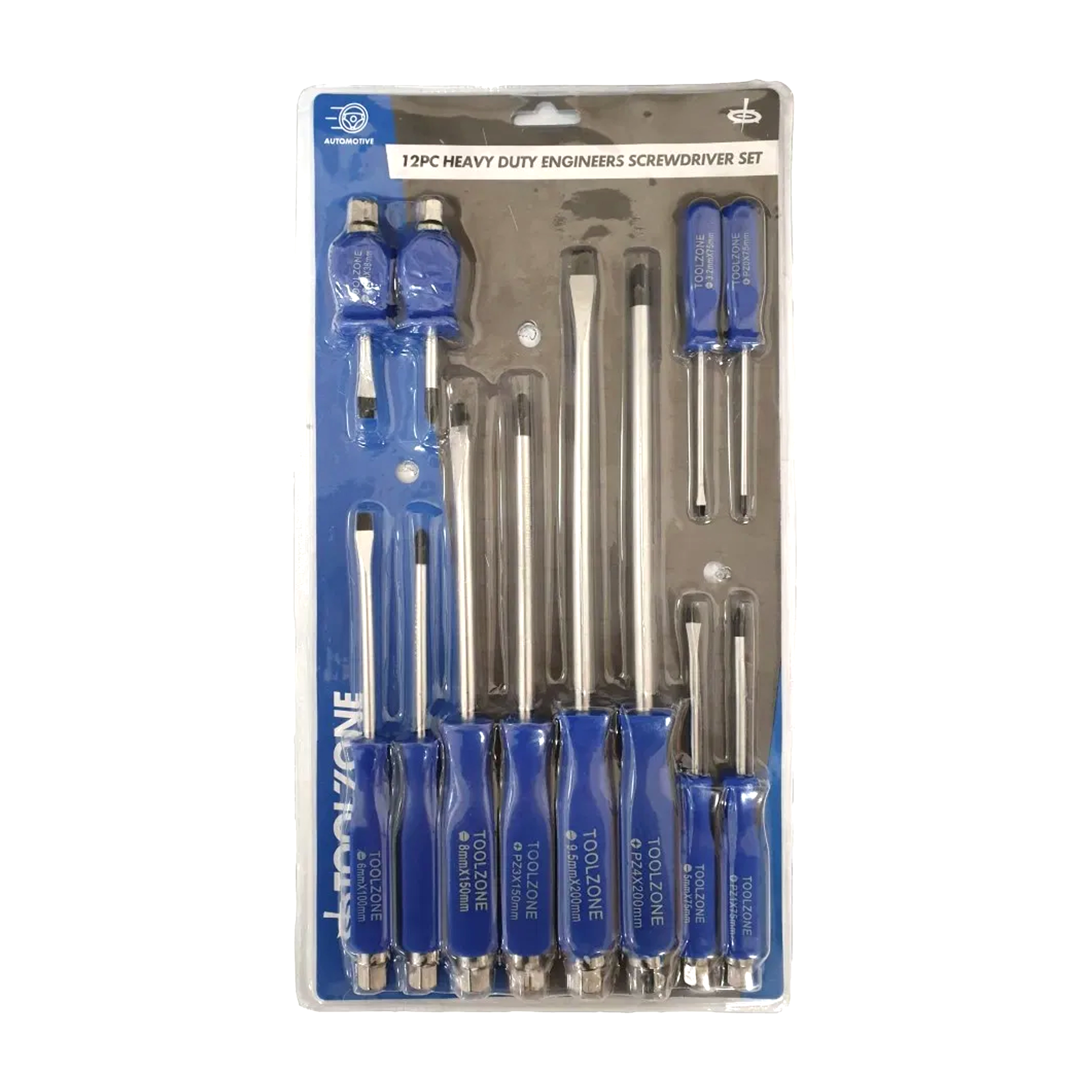 SCREWDRIVER SET HEX SHANK 12PC BLUE - TOOLZONE KDPSD190 thumbnail 4