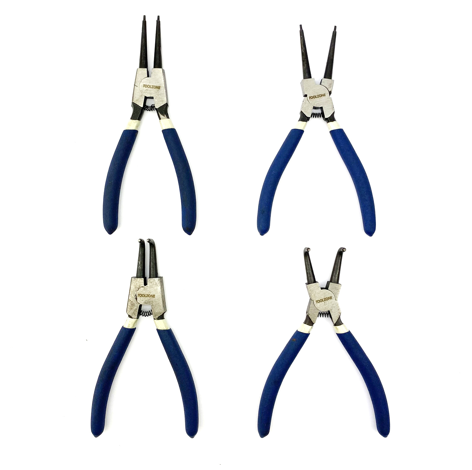 CIRCLIP PLIERS SET 4PC 7 INTERNAL AND EXTERNAL STRAIGHT AND BENT - TOOLZONE KDPPL241 thumbnail 2