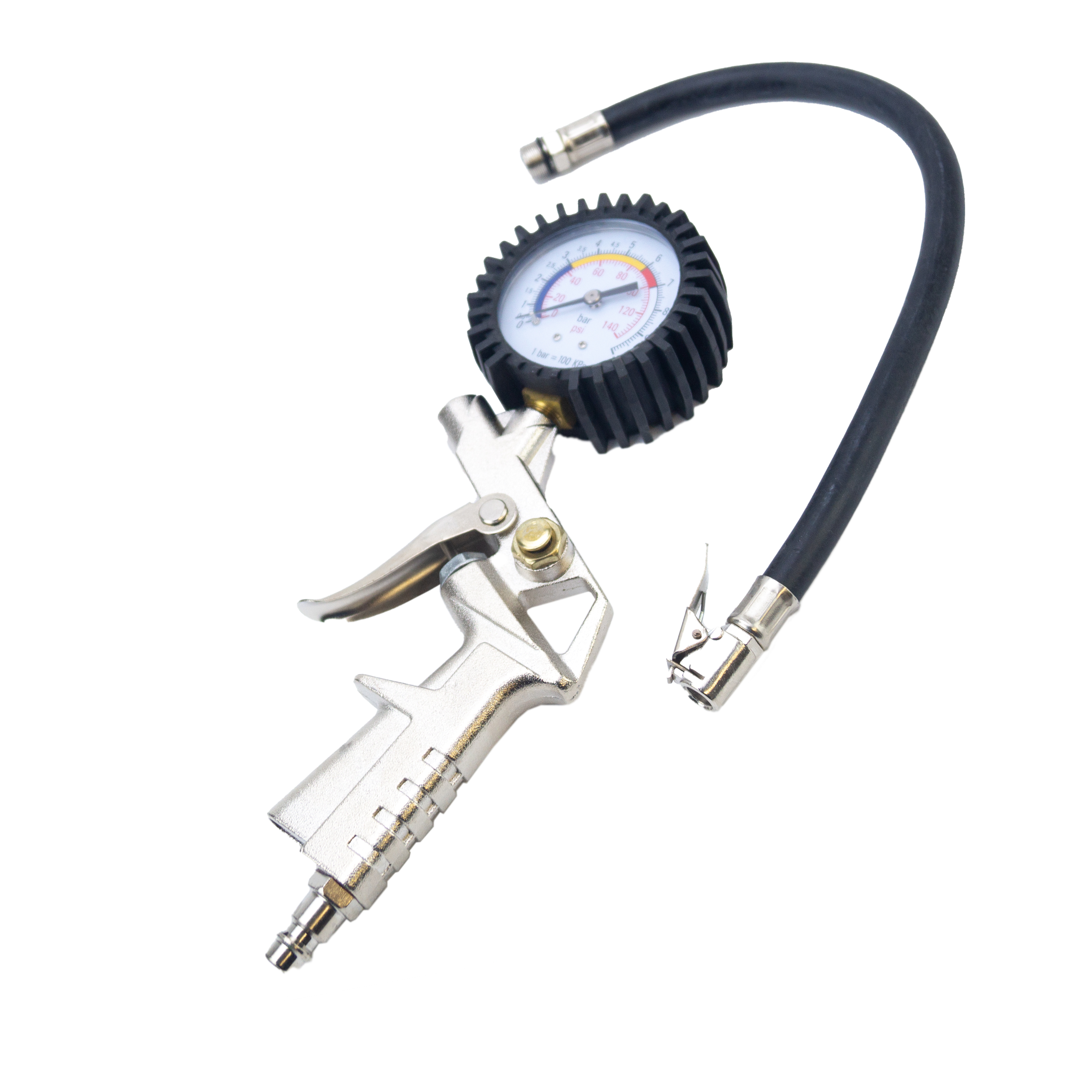 TYRE INFLATOR AND DIAL GAUGE 50mm DIAMETER RANGE 10-140psi - TOOLZONE KDPAT027 thumbnail 2