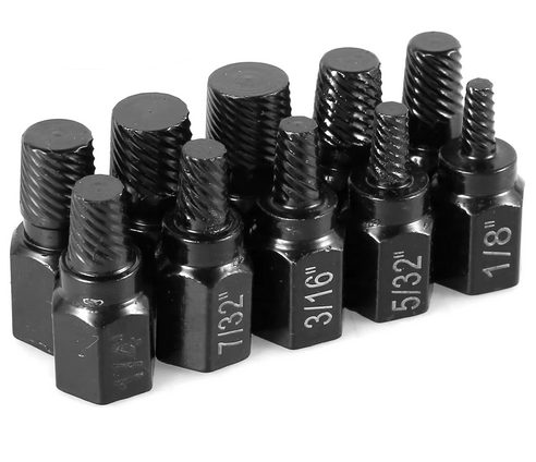 10Pcs SCREW EXTRACTOR KIT ALLOY STEEL METAL EASY OUT DRILL BITS BOLT STUD MULTI-SPLINE thumbnail 2
