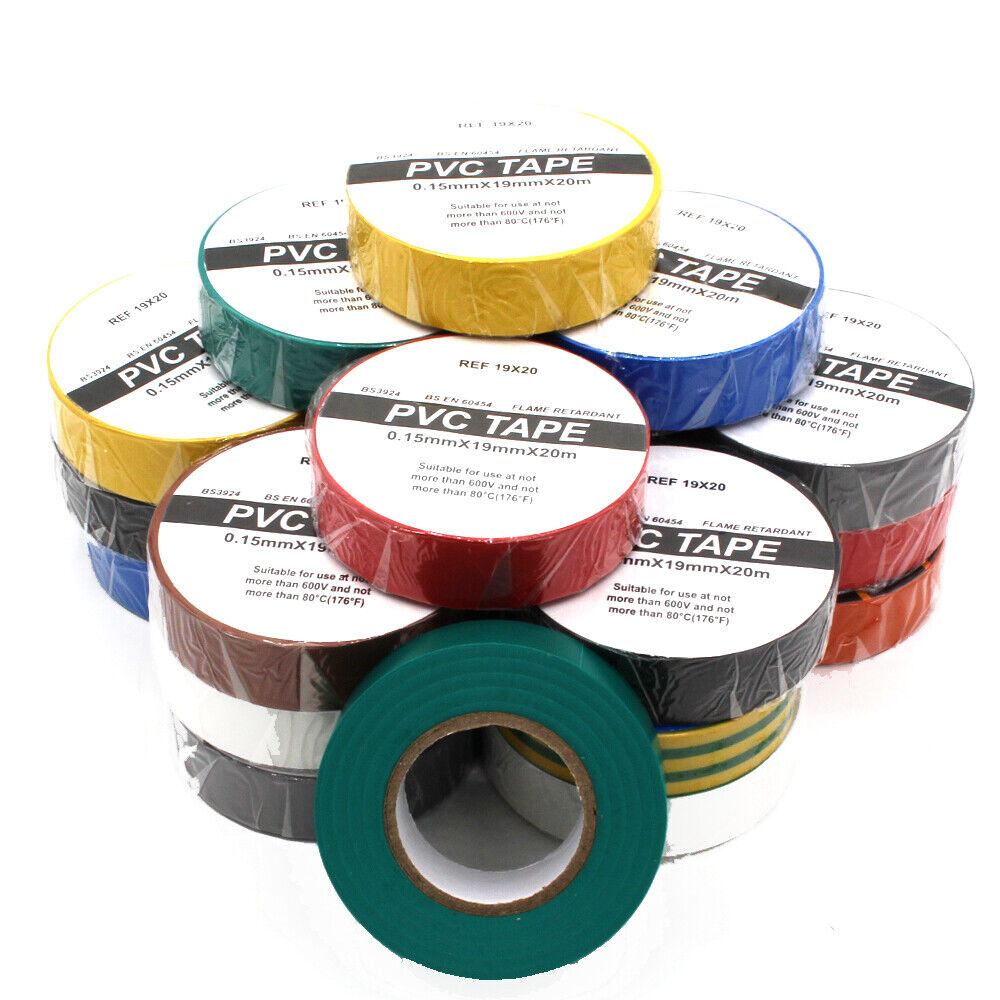 Black PVC Electrical Insulation Tape 19mm x 20m thumbnail 2