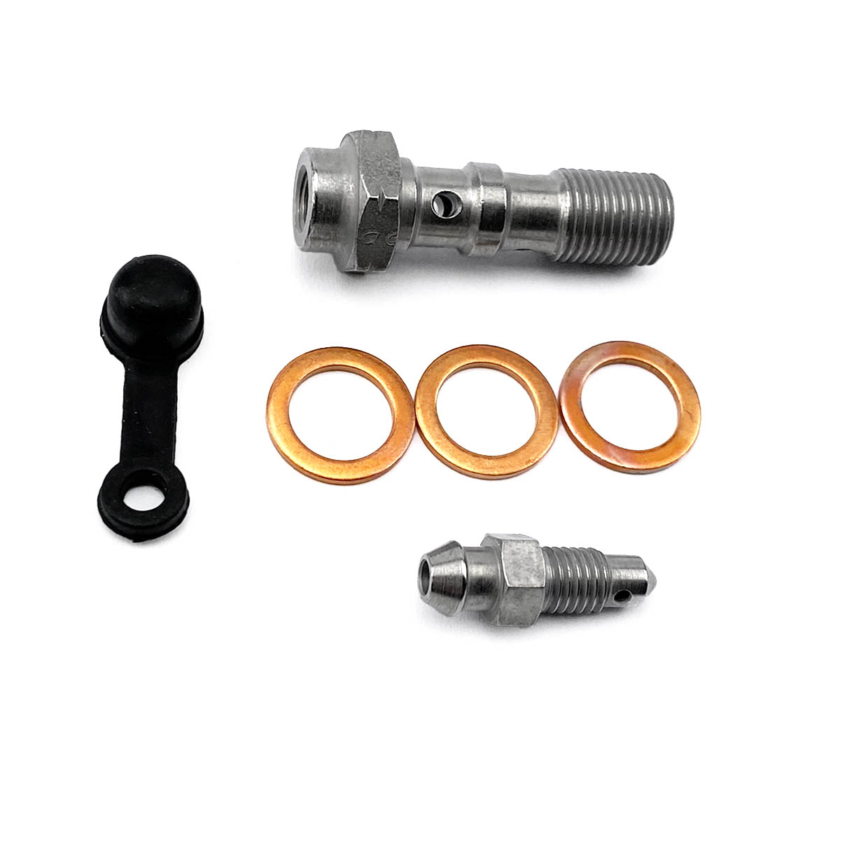 TWIN BANJO BOLT M10x1.00 S STEEL, BANJO BOLT WITH BLEED NIPPLE, / 993-31BNZ1