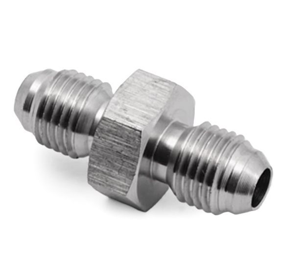 3/8UNF MALE X 3/8UNF MALE STAINLESS STEEL AN3 BRAKE HOSE JOINER image 1