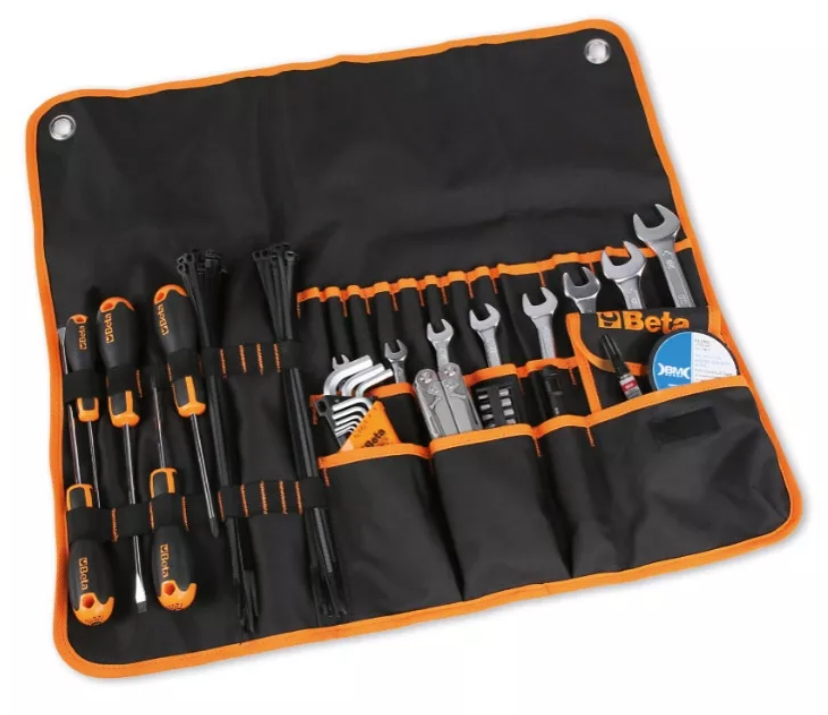 Motorcycle Travel Tool Kit 27-Piece Roll-Up Set with Multifunction Tool and LED Torch - Beta 2002/B27 SBK image 1
