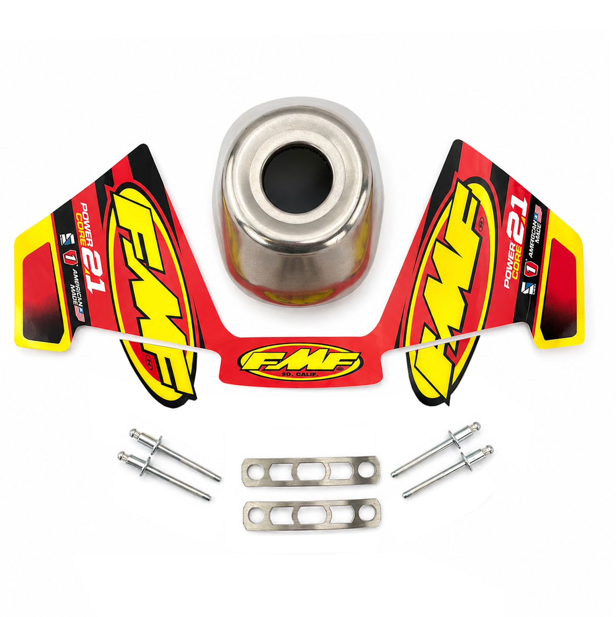 POWERCORE 2.1 REPLACEMENT SLASH CUT STAINLESS END CAP CONE 1.090 image 1