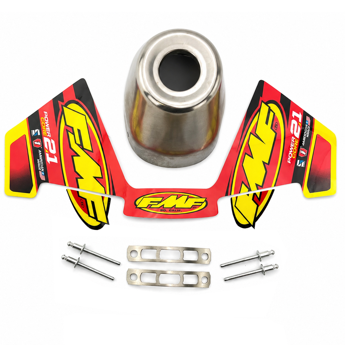 POWERCORE 2.1 REPLACEMENT SLASH CUT STAINLESS END CAP CONE 1.145 image 1