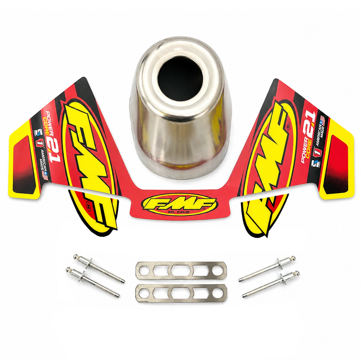 POWER CORE 2.1 REPLACEMENT SLASH CUT STAINLESS END CAP CONE 30mm image 1