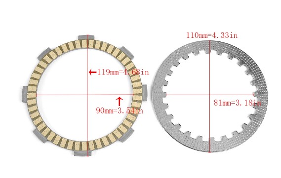 CLUTCH PLATE 7PCS SET YAMAHA YBR125 RAPTOR YFM125R XT125X R 5VL-E6324-00 5VL-E6321-10-00 thumbnail 2