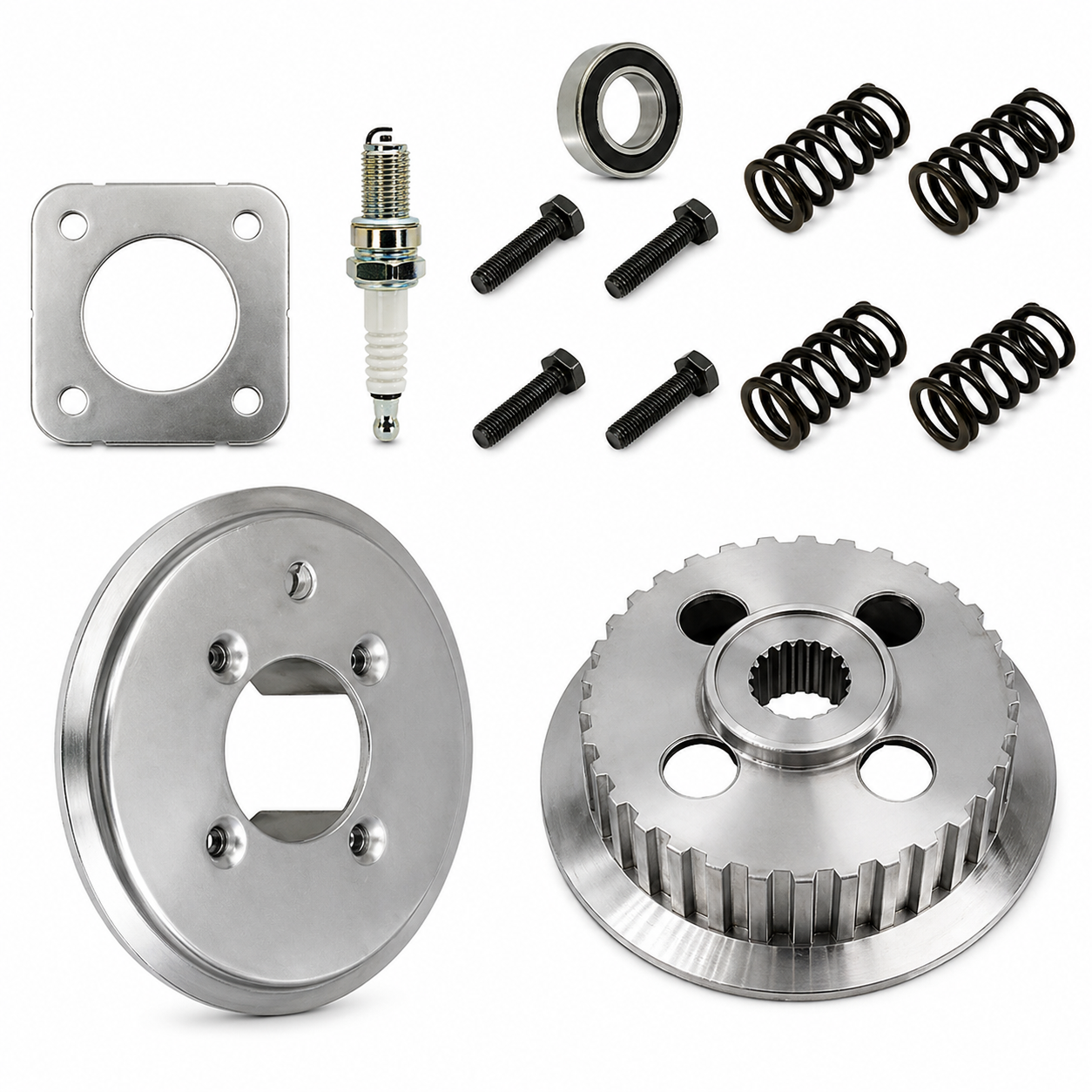 CLUTCH INNER HUB & OUTER PRESSURE PLATE & SPRINGS KIT 2002-2024 HONDA RECON 250 TRX250TE image 1