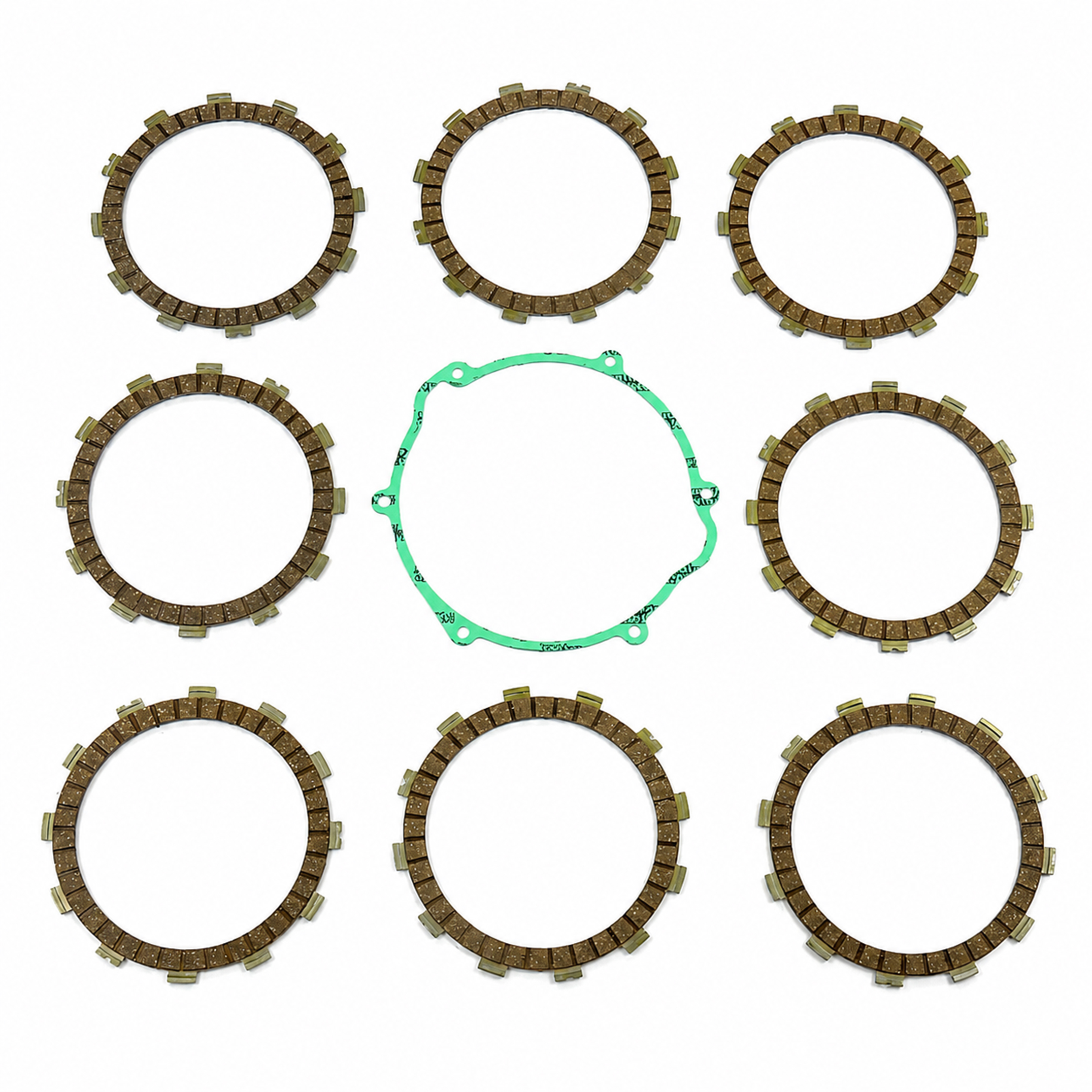 CLUTCH FRICTION PLATE SET HSQ TC610 98-99, ATHENA P40230011, WITH GASKET image 1