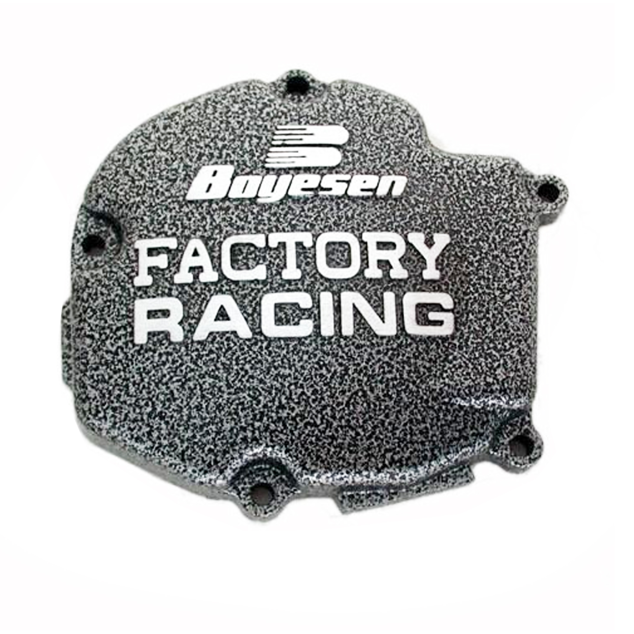 IGNITION COVER 03-07 KX125, BOYESEN SC-11AL BLACK/SILVER, VEIN