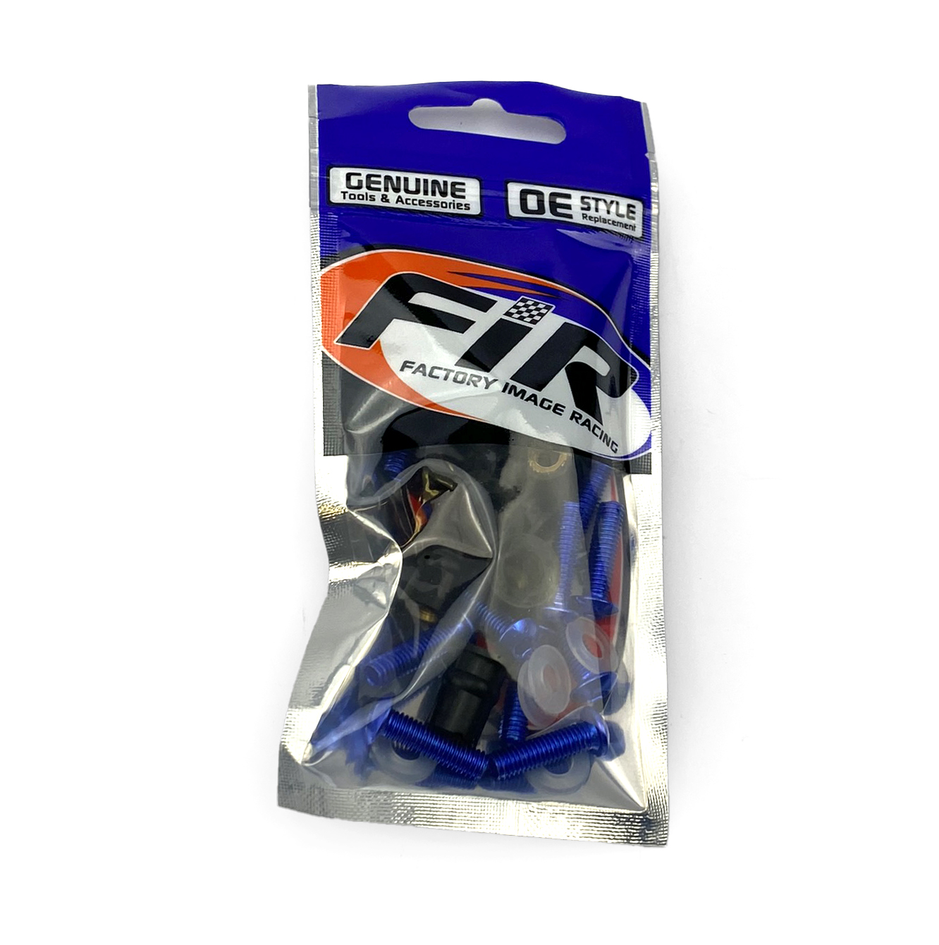 WINDSHIELD BOLT KIT BLUE M5 X 16mm (PACK OF 10) INCLUDES WASHERS AND WELL NUTS thumbnail 2