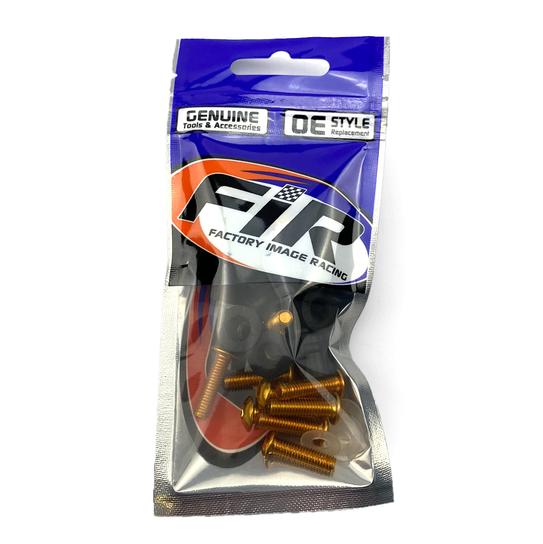 WINDSHIELD BOLT KIT GOLD M5 X 16mm (PACK OF 10) INCLUDES WASHERS AND WELL NUTS thumbnail 2