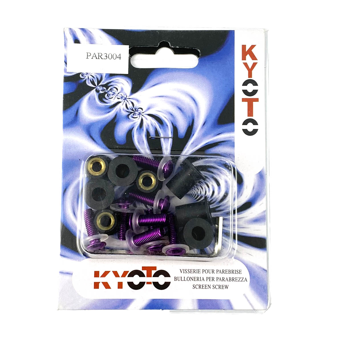 WINDSHIELD BOLT KIT PURPLE M5 X 16mm (PACK OF 10) INCLUDES WASHERS AND WELL NUTS PAR3004 thumbnail 2
