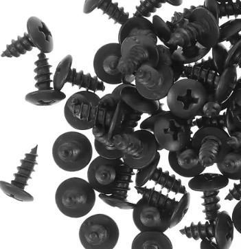 SELF TAPPING SCREWS 4x10 (25PK), 8mm PAN HEAD BLACK image 1