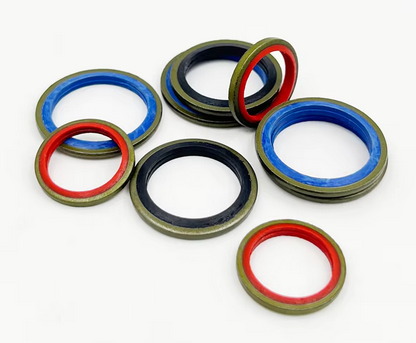 SEALING BONDED WASHER KIT 100Pcs HYDRAULIC RUBBER OIL PIPE GASKET NBR METAL SEAL RING thumbnail 2