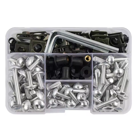 FAIRING BOLT KIT 190Pcs BLACK SUZUKI SV 650 1000 V-STROM 650 1000 BANDIT 400 600 1200 GSF 400 1200 GS500 image 1