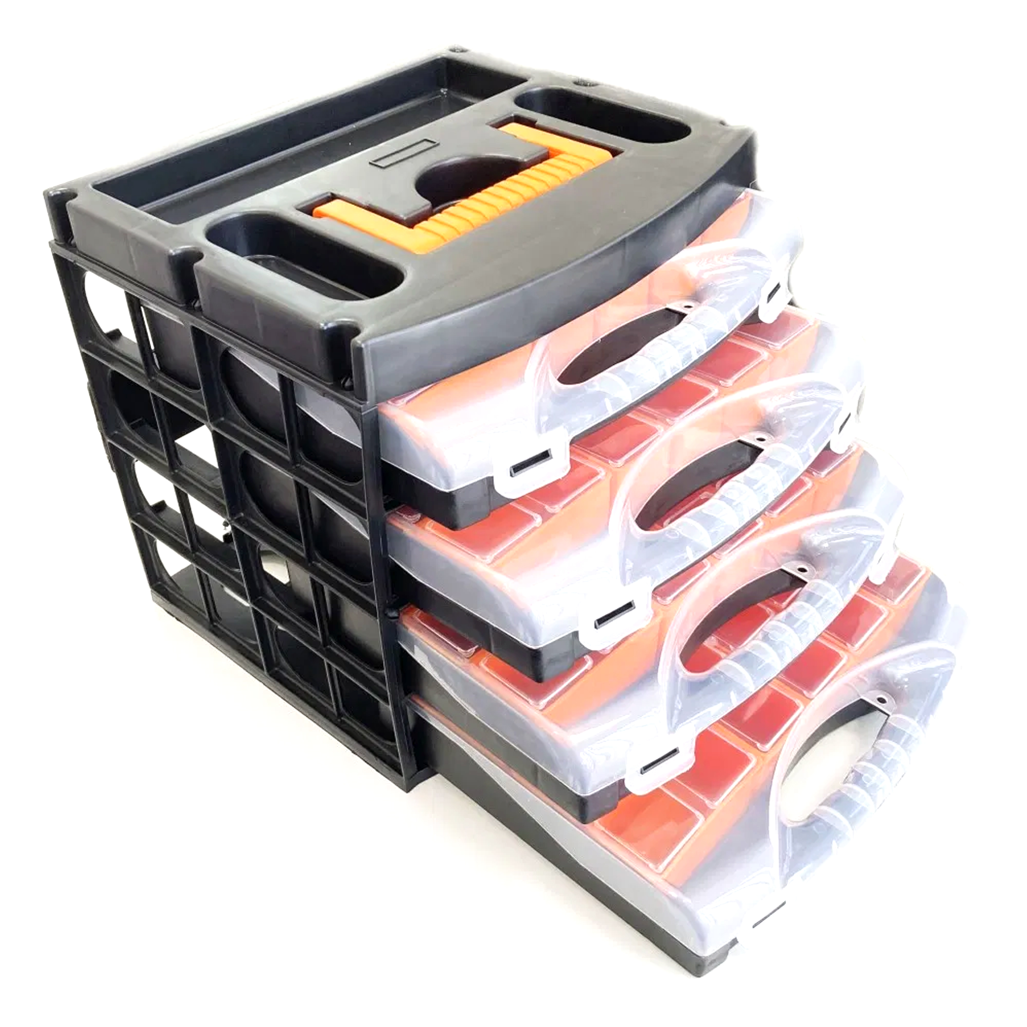 ORGANISER SET 4 TRAY POLY WITH REMOVABLE INNER COMPARTMENTS - TOOLZONE KDPTB098 thumbnail 2