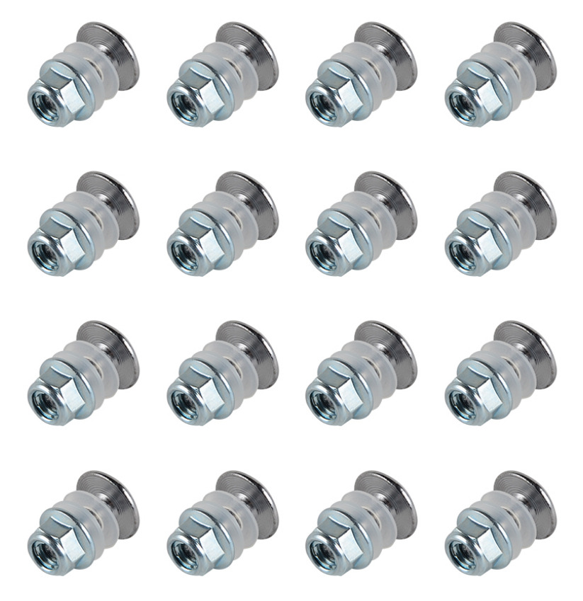 Plastic Fender Mounting Kit M6 x 16mm Bolt, Flange Nut & Nylon Washer Set - Pack of 16 - 64pcs thumbnail 2