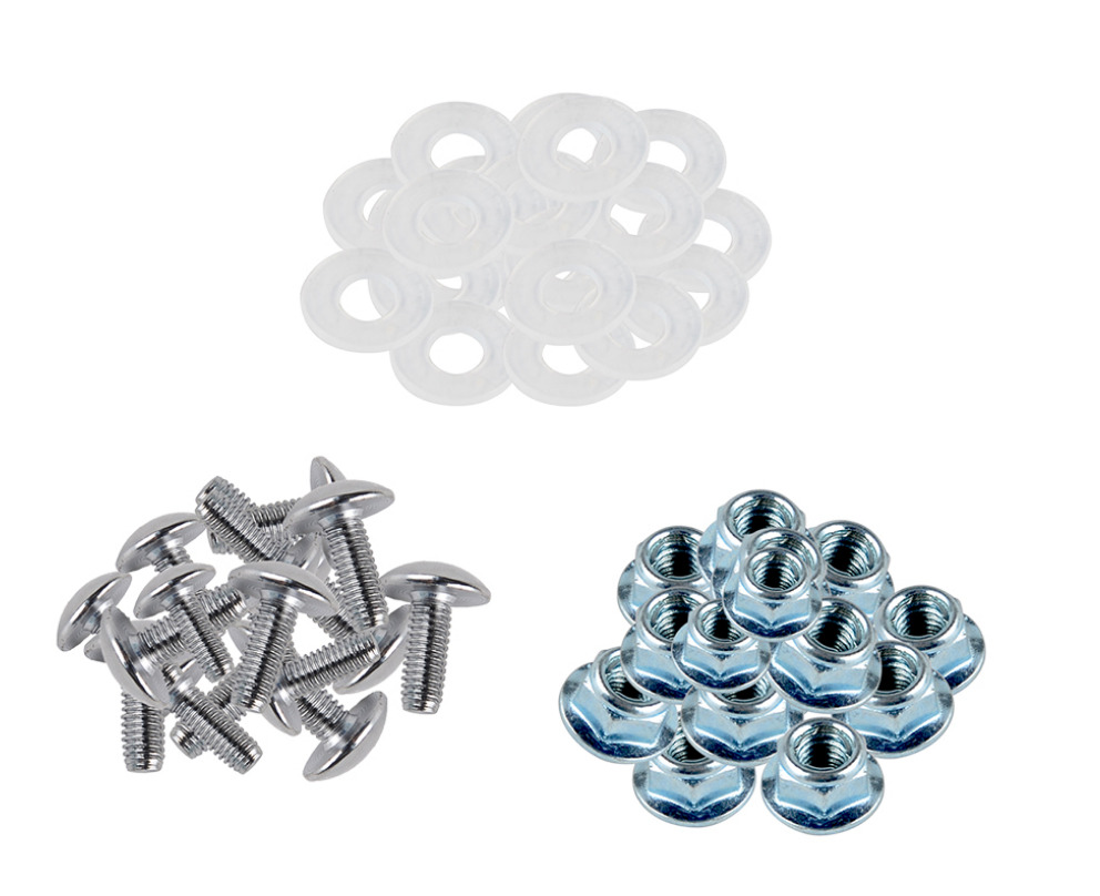 Plastic Fender Mounting Kit M6 x 16mm Bolt, Flange Nut & Nylon Washer Set - Pack of 16 - 64pcs thumbnail 4