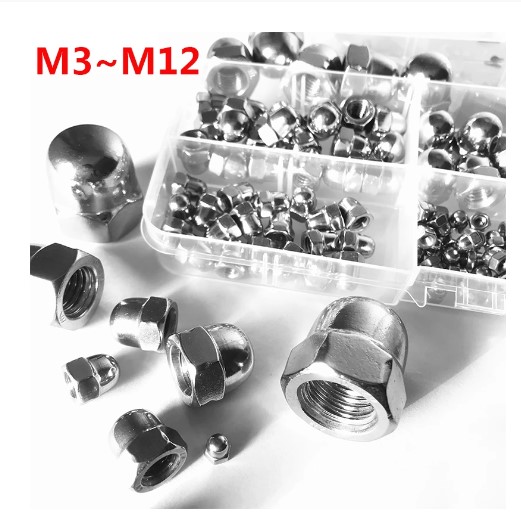 52pcs Dome Cap Nut 304 Stainless Steel Set M3 M4 M5 M6 M8 M10 M12 thumbnail 2