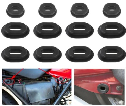 12Pcs BODY SIDE COVER RUBBER GROMMET HONDA CT CG CB125 CL XL100 CB550 CB750 image 1